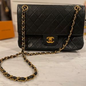SOLD. Chanel Double Flap 10” Quilted Lambskin